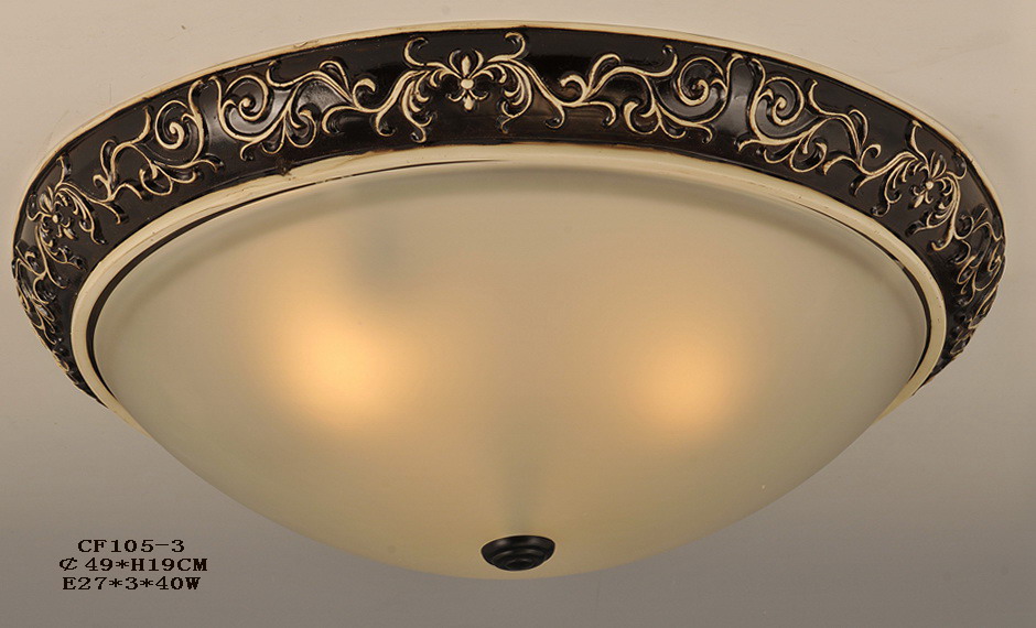 Black with White Floral Craft Effect Nursery Ceiling Flush Mounts
