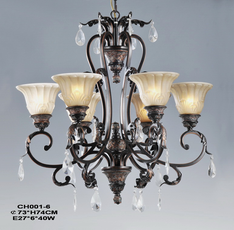 Exquisite 6-Light Copper Chandelier at Cheap Prices