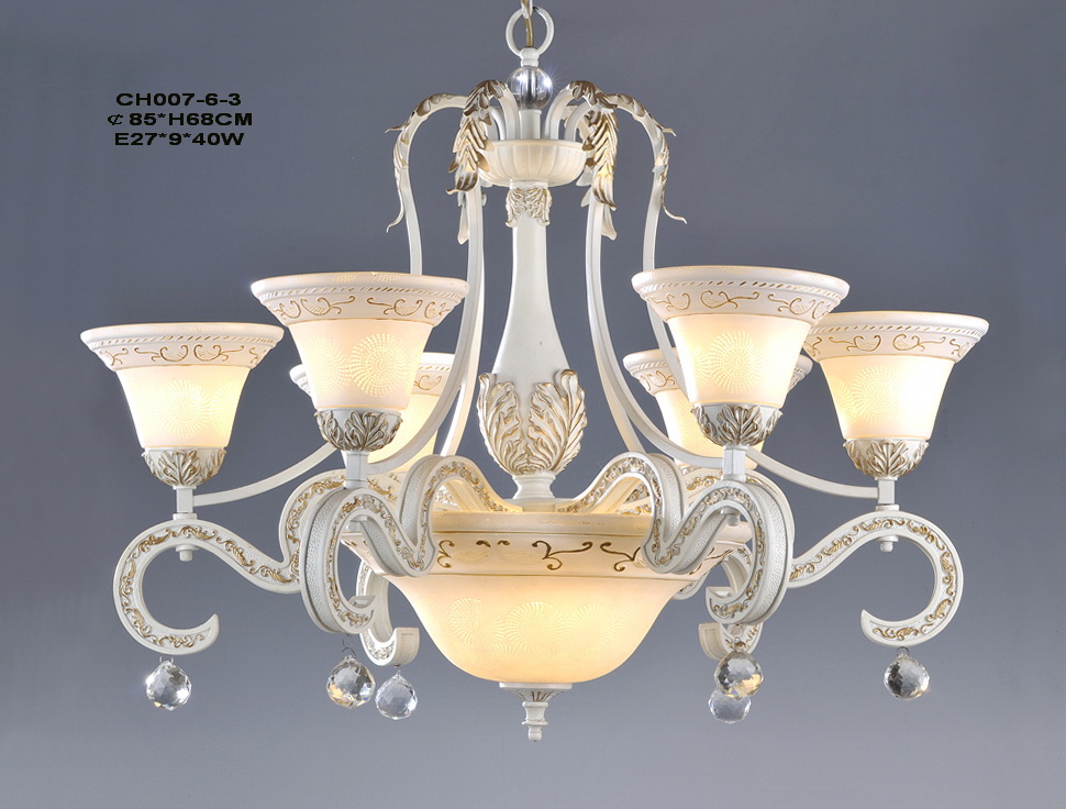 Outlet Graceful 9-Light White With Gold European Chandeliers