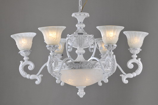 Perfect 9-Light White with Silver Traditional Chandeliers