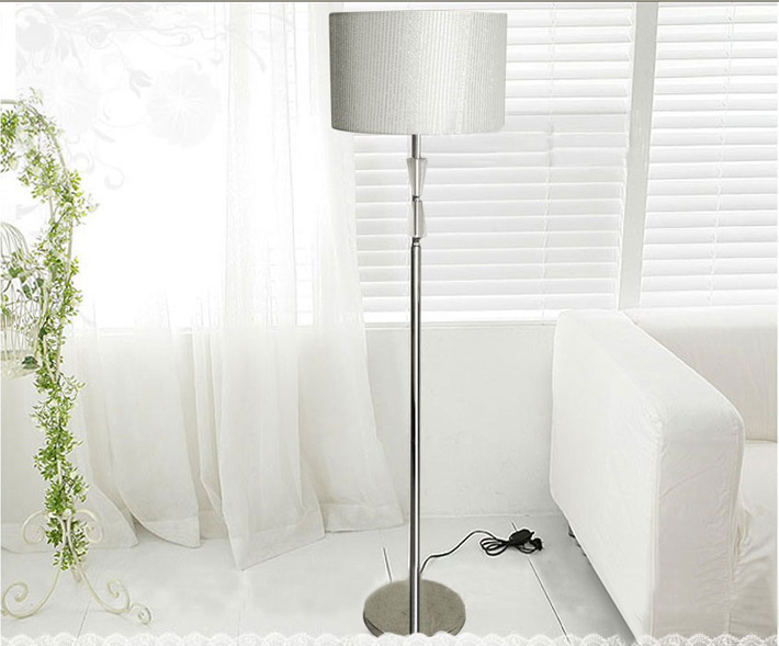 Contemporary Silver Transparent Crystal Chrome Floor Lamps