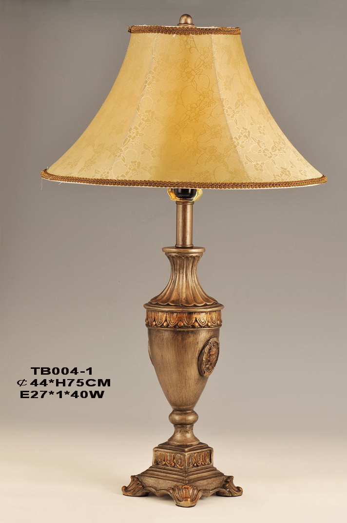 Amber Cloth Art Cover Antique Brass European Table Lamps