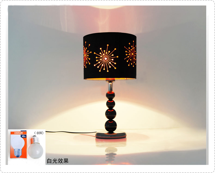 Black Etched Cloth Black Acrylic Balls LED Table Lamps