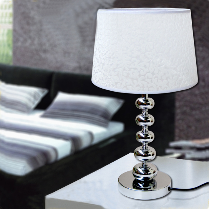 Outlet PVC Film White Printed Bedside Table Lamps at Discount Prices
