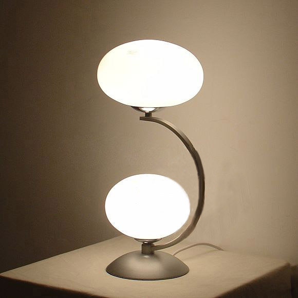 Outlet 2-Light Glass Table Lamp Chrome