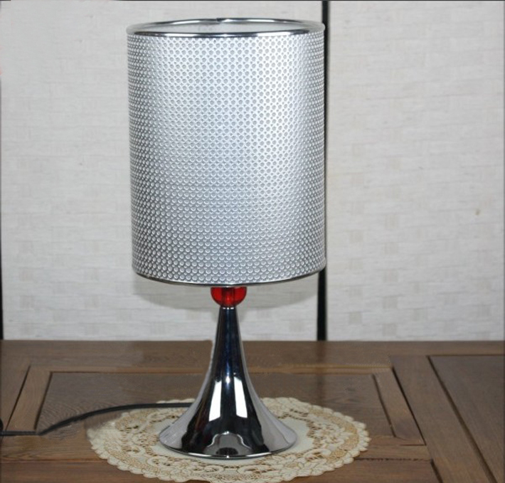 Chrome Table Lamp with Red Acrylic Balls and Flared base