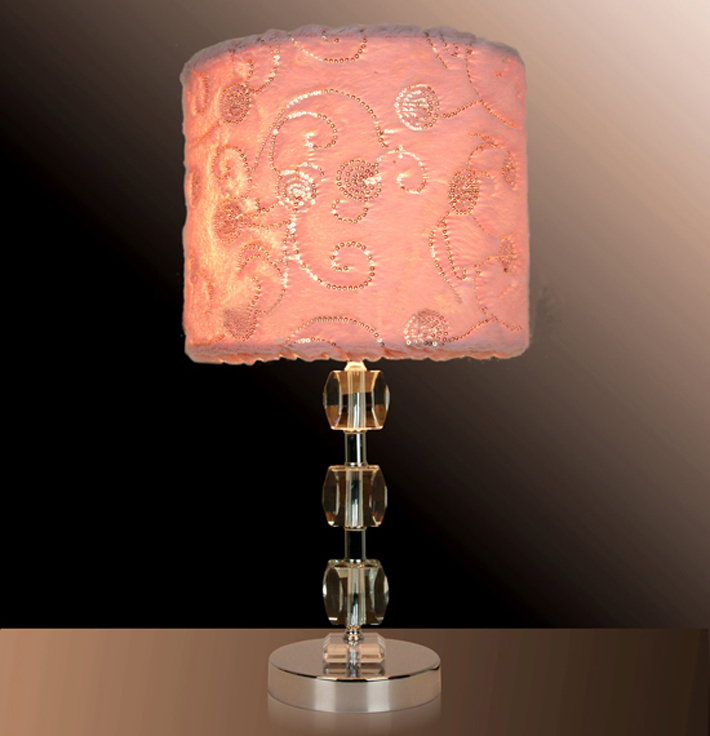 Floss Table Lamp with Rectangular Crystal and Chrome base