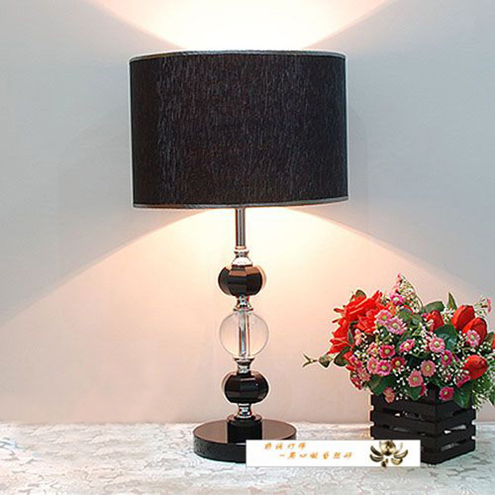 Superb Black Cloth Art K9 Crystal Chrome Table Lamps with Discounts