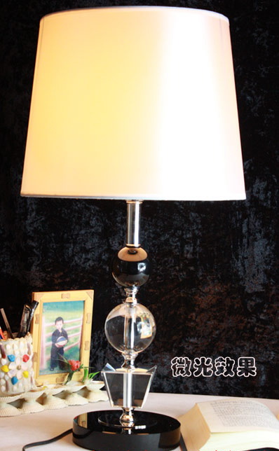 High Quality White Cloth Art K9 Crystal Bedside Table Lamps