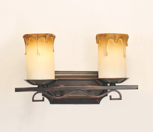 Faux Candle 2-Light Antique Copper European Wall Lamps