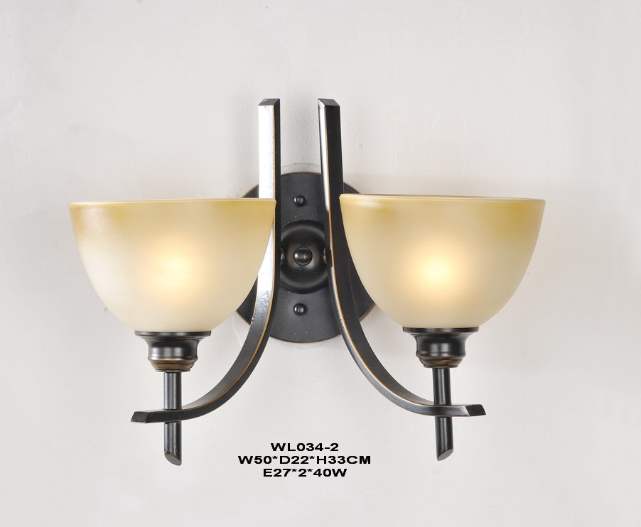 Outlet 2-Light Grass Cover Black with Bronze Antique Wall Lamps