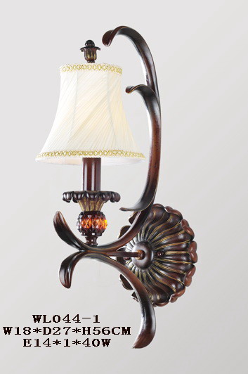 1-Light Cloth Art Cover Antique Copper European Wall Lamps